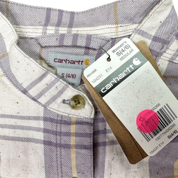 Carhartt Women's Relaxed Fit 3/4 Sleeve Plaid Shirt - Size Small - Picture 4 of 4
